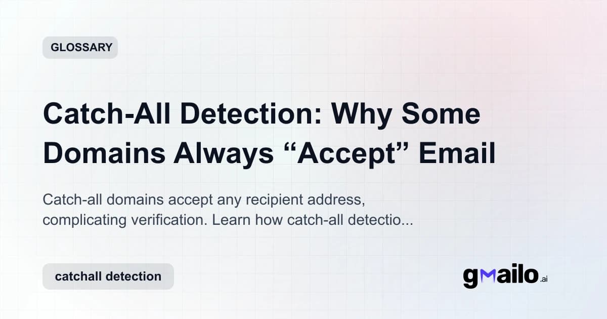 Catch-All Detection: Why Some Domains Always “Accept” Email glossary thumbnail