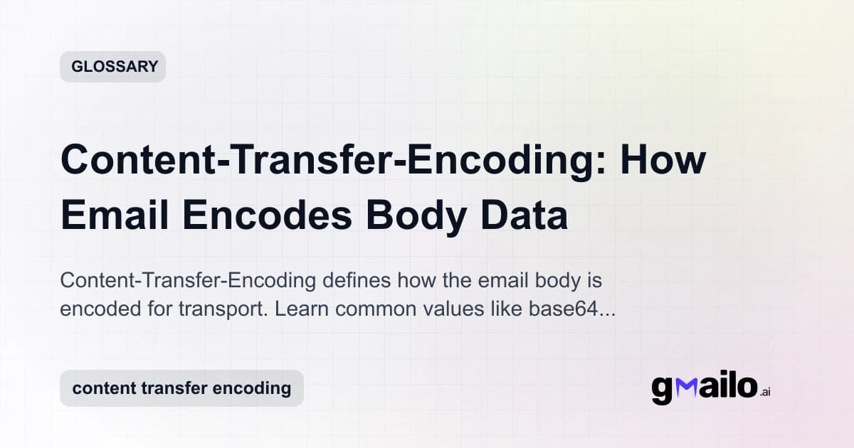 Content-Transfer-Encoding: How Email Encodes Body Data glossary thumbnail