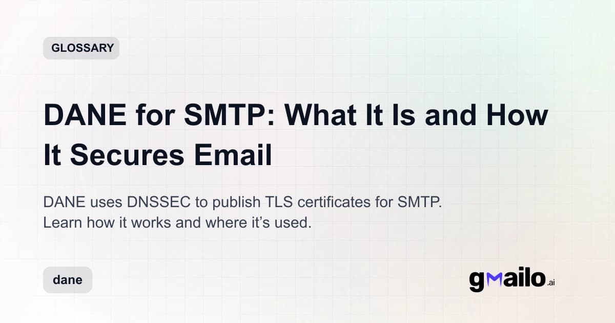 DANE for SMTP: What It Is and How It Secures Email glossary thumbnail