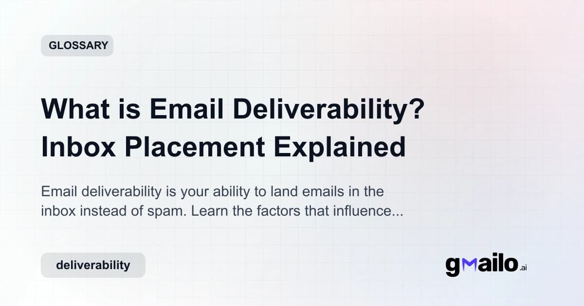 What is Email Deliverability? Inbox Placement Explained glossary thumbnail