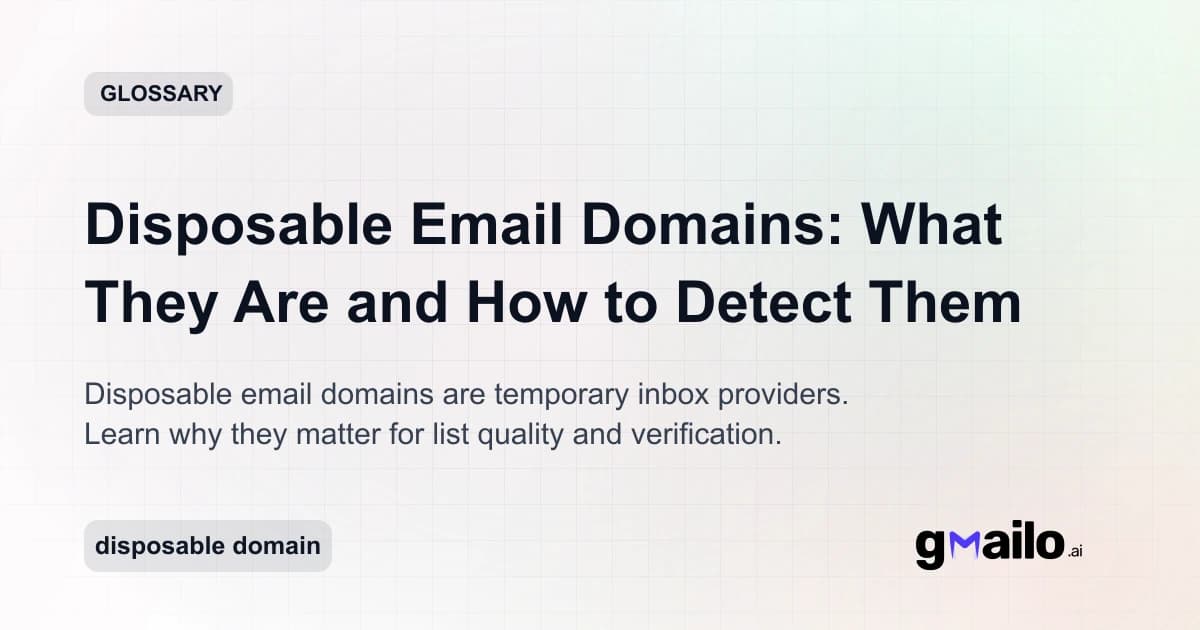 Disposable Email Domains: What They Are and How to Detect Them glossary thumbnail