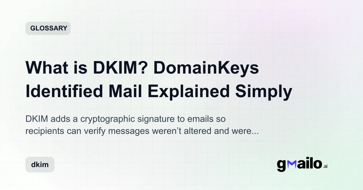 What is DKIM? DomainKeys Identified Mail Explained Simply glossary thumbnail