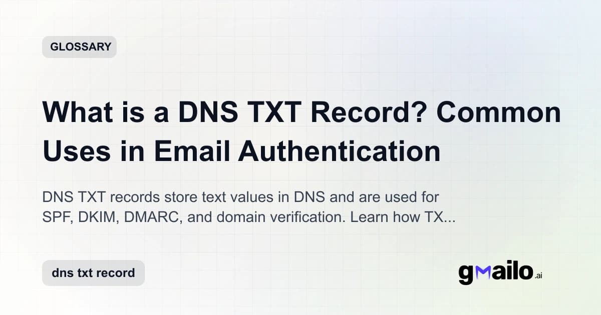 What is a DNS TXT Record? Common Uses in Email Authentication glossary thumbnail