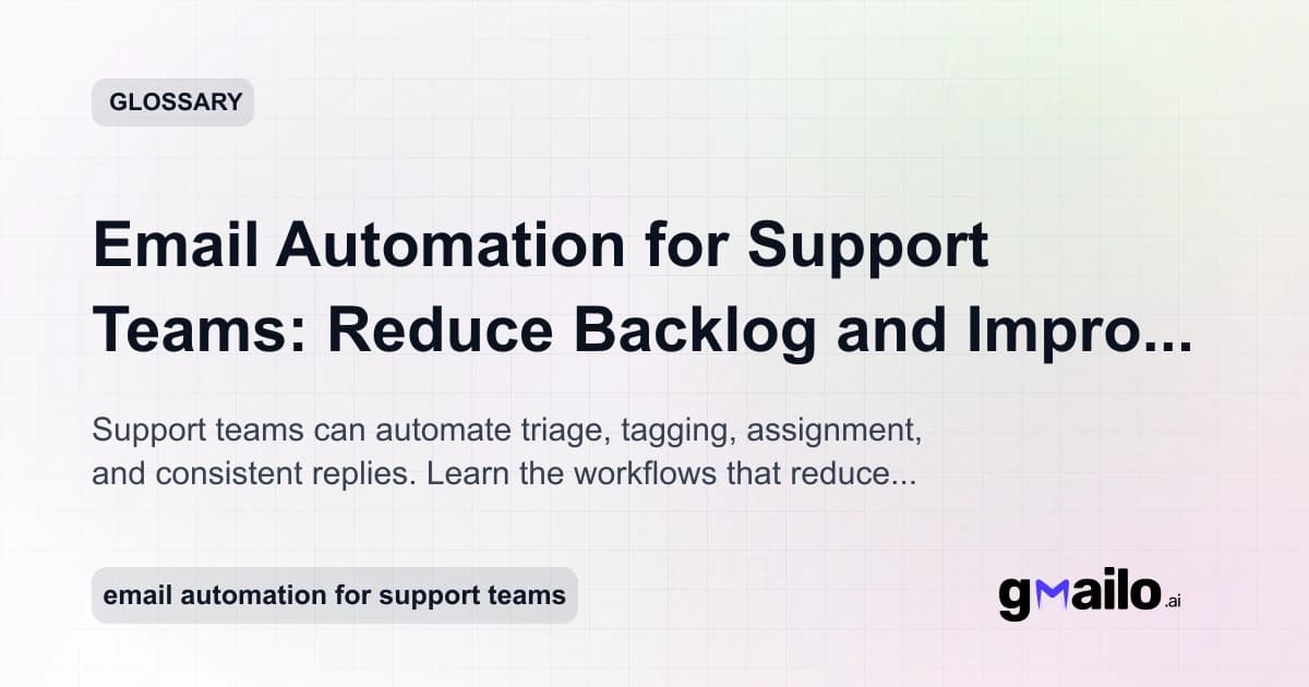 Email Automation for Support Teams: Reduce Backlog and Improve Customer Experience glossary thumbnail