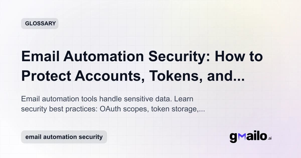 Email Automation Security: How to Protect Accounts, Tokens, and Customer Data glossary thumbnail