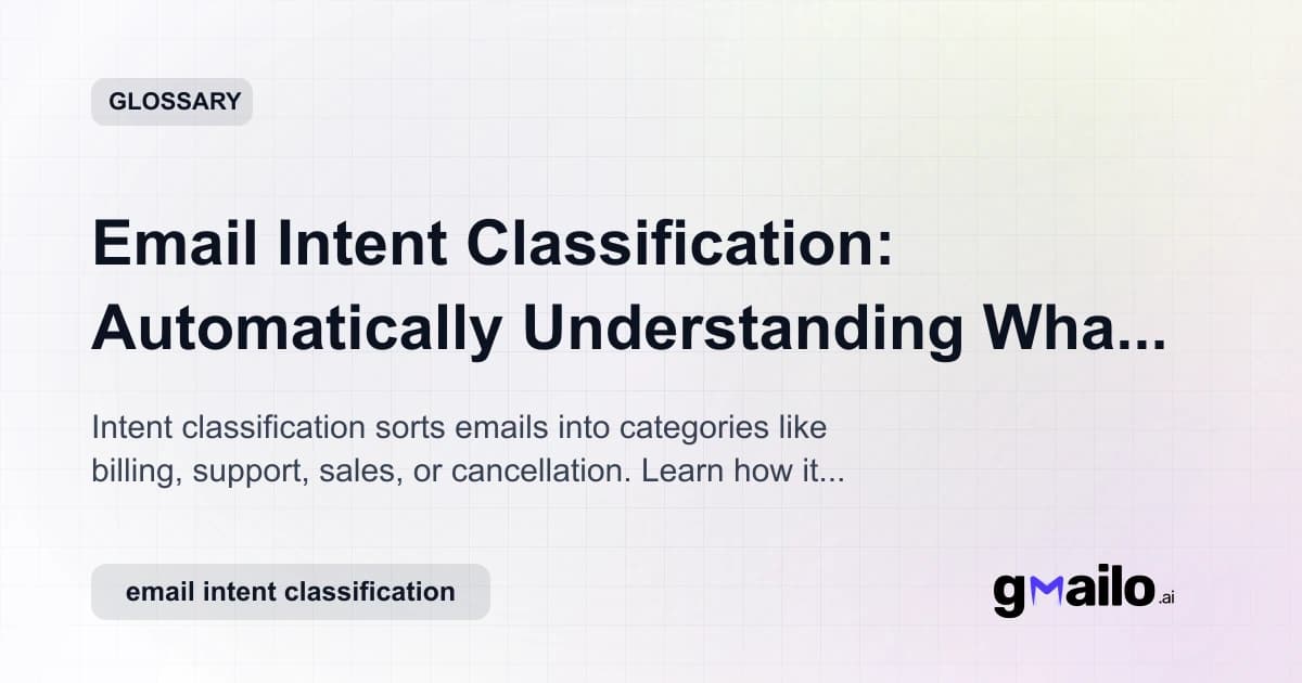Email Intent Classification: Automatically Understanding What a Message Needs glossary thumbnail