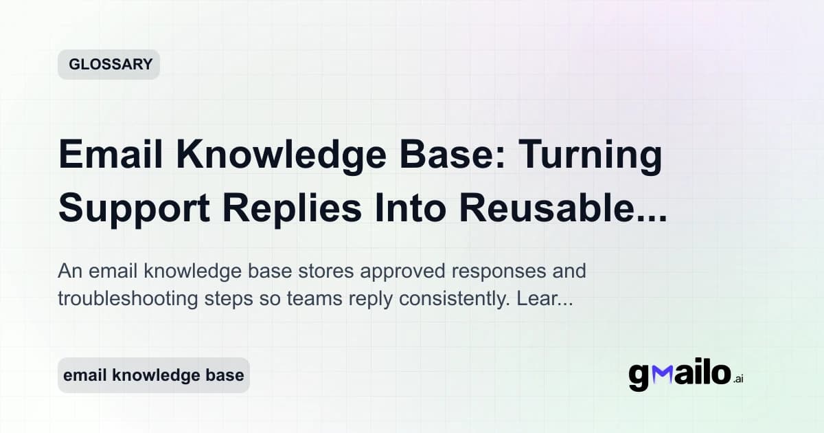Email Knowledge Base: Turning Support Replies Into Reusable Answers glossary thumbnail