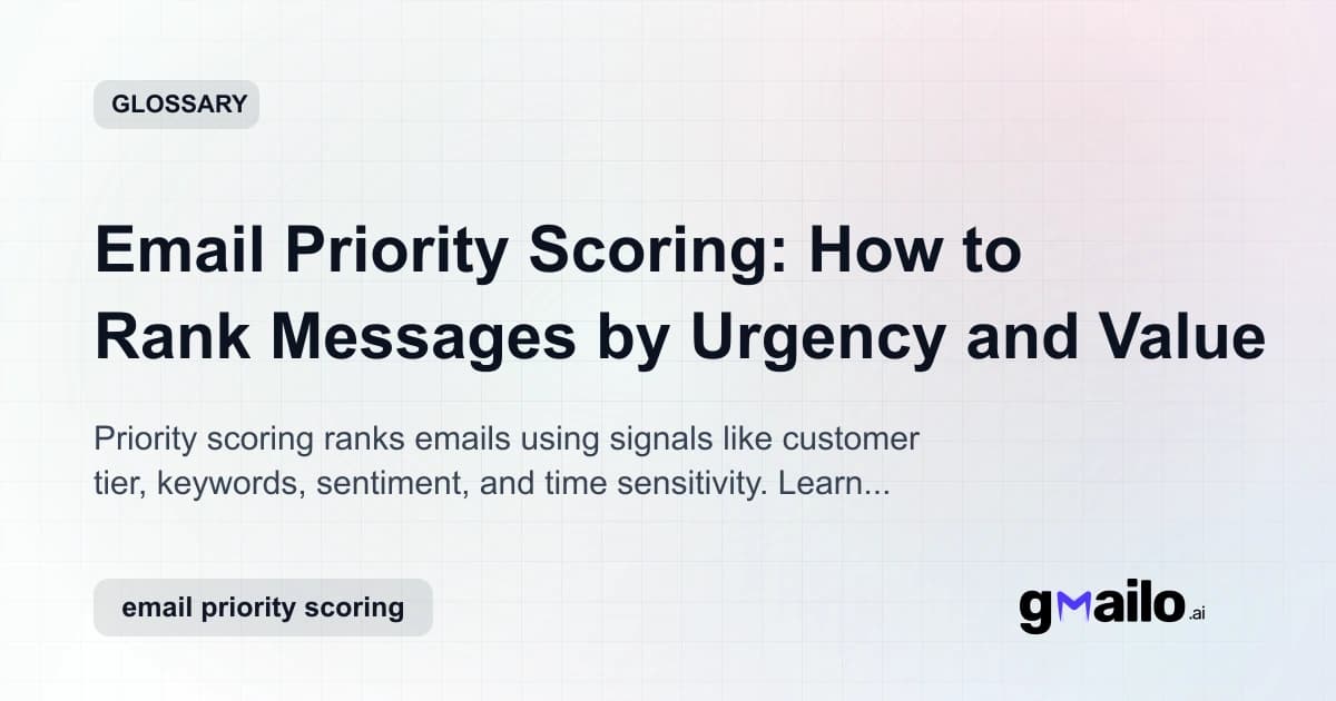 Email Priority Scoring: How to Rank Messages by Urgency and Value glossary thumbnail