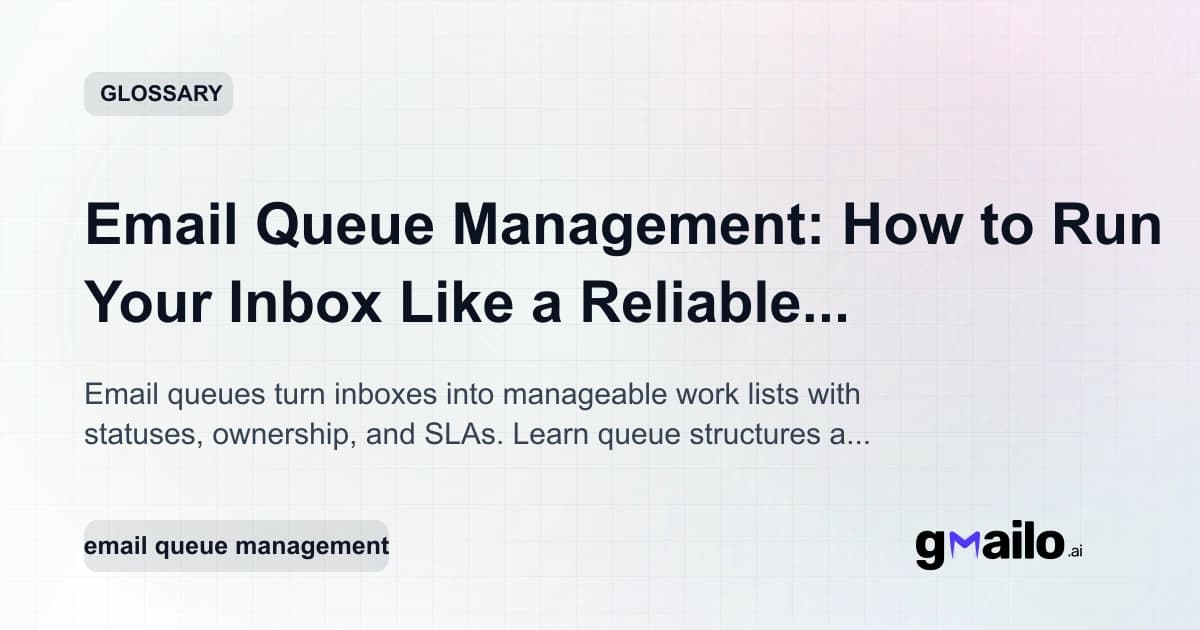 Email Queue Management: How to Run Your Inbox Like a Reliable Workflow glossary thumbnail