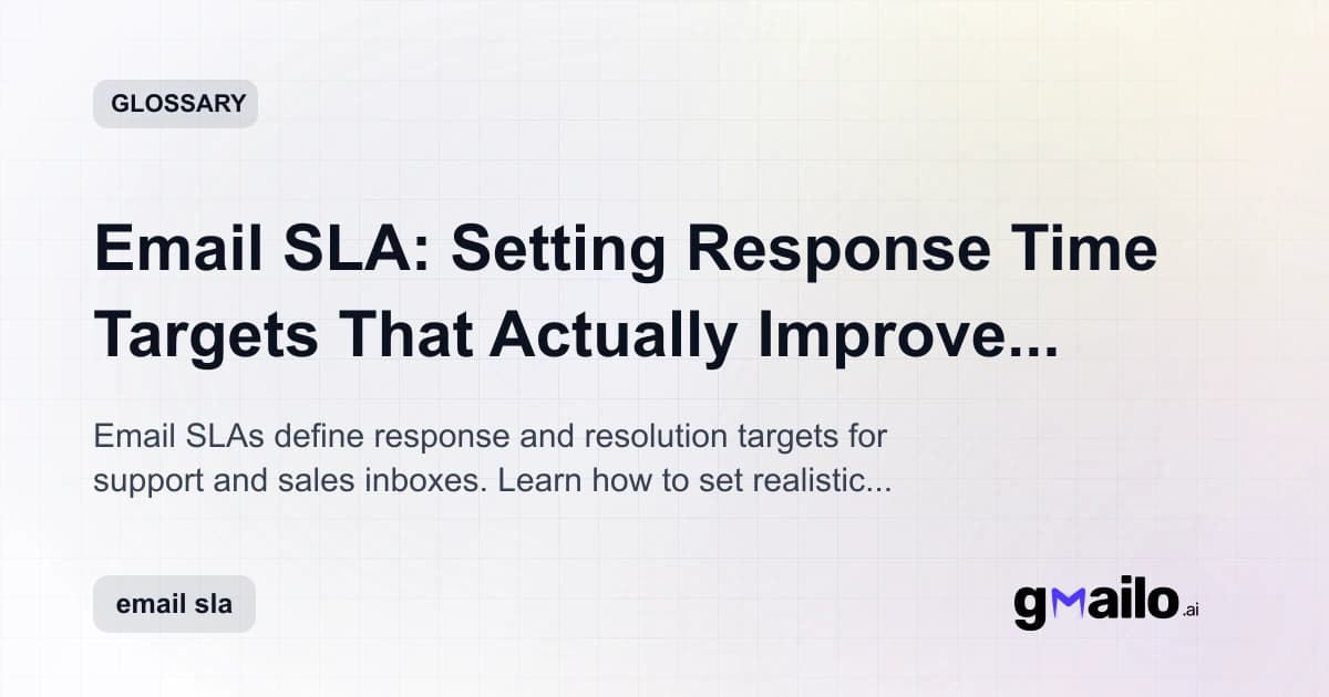 Email SLA: How to Set Response Time Targets for Support and Shared Inboxes glossary thumbnail