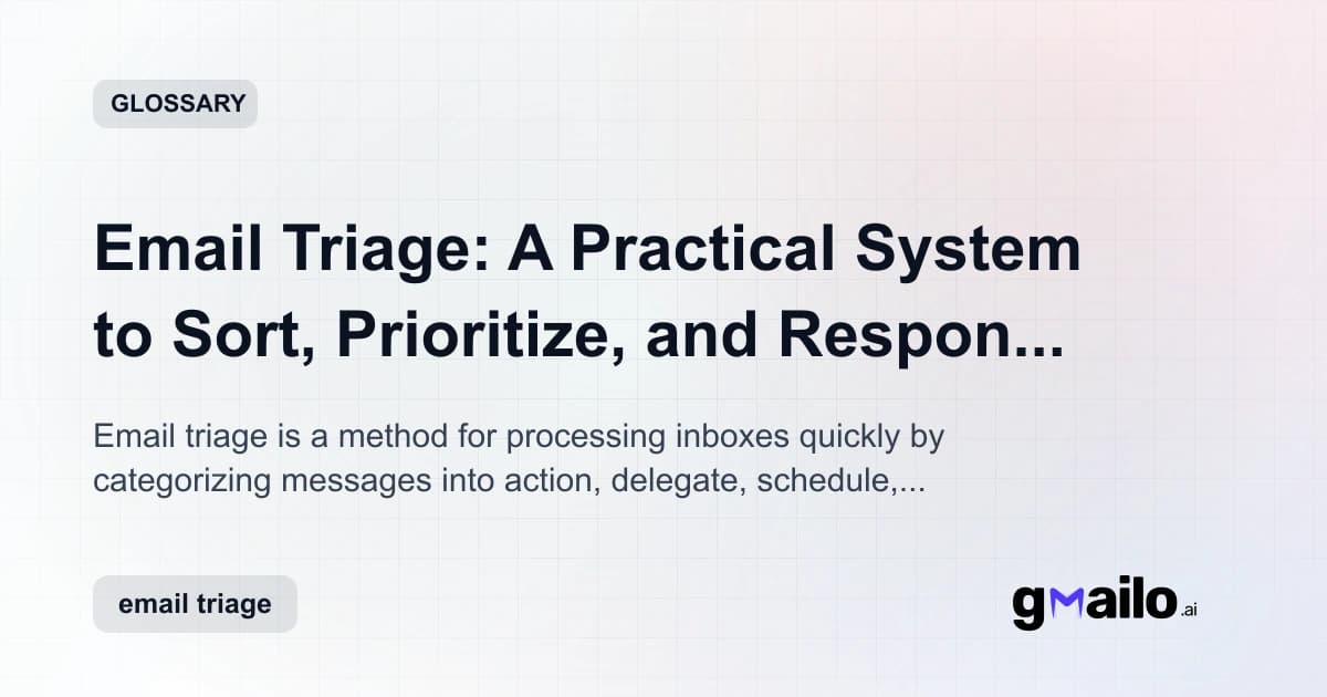 Email Triage: How to Process Your Inbox Faster Without Missing Important Messages glossary thumbnail
