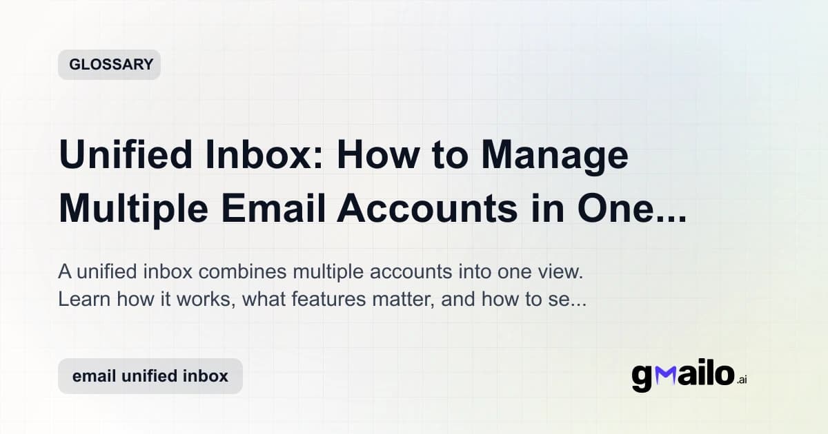 Unified Inbox: How to Manage Multiple Email Accounts in One Place (Without Losing Control) glossary thumbnail