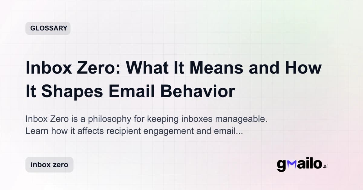 What is Inbox Zero? Email Management Approach Explained glossary thumbnail