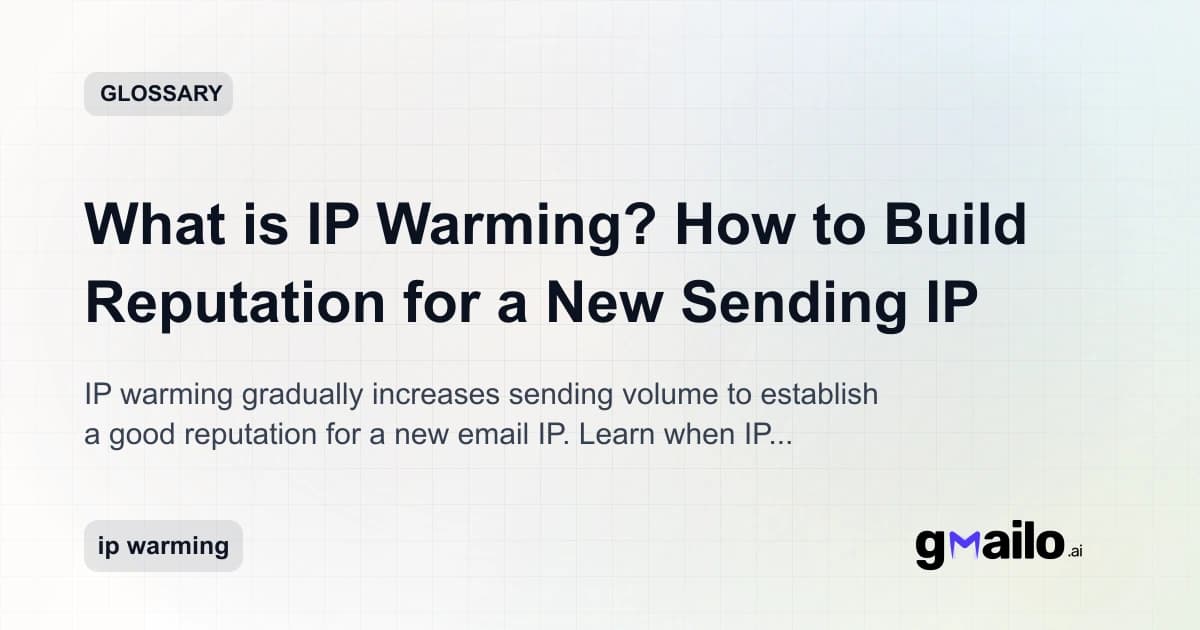 What is IP Warming? How to Build Reputation for a New Sending IP glossary thumbnail