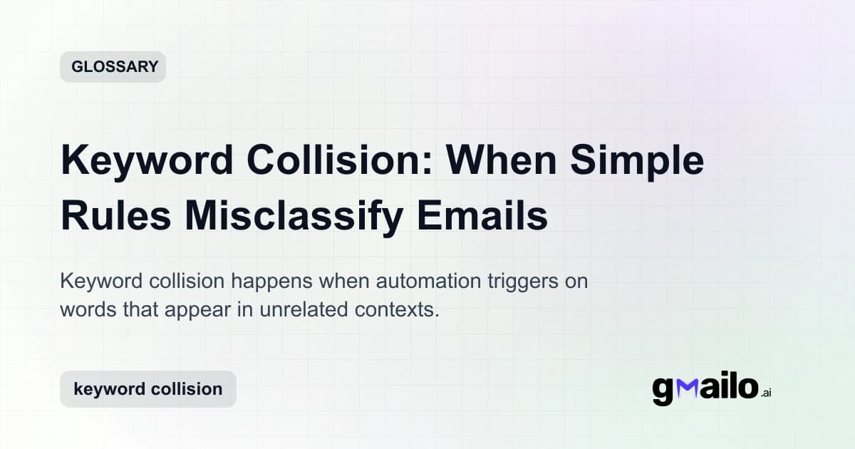 Keyword Collision: When Simple Rules Misclassify Emails glossary thumbnail