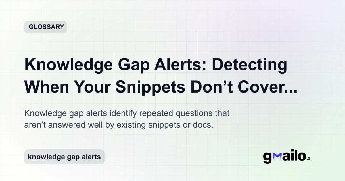 Knowledge Gap Alerts: Detecting When Your Snippets Don’t Cover a Question glossary thumbnail