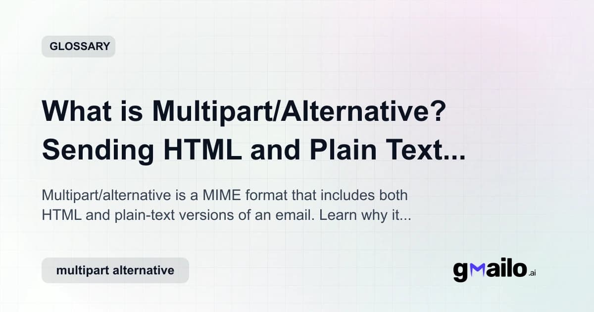 What is Multipart/Alternative? Sending HTML and Plain Text Together glossary thumbnail