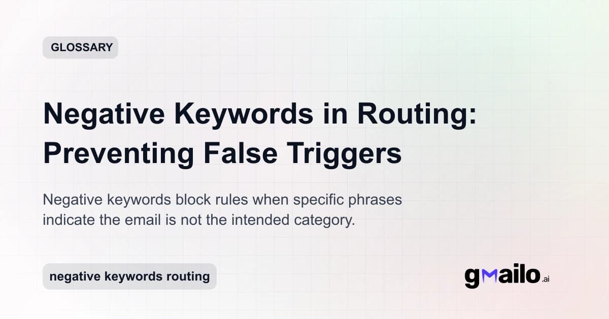 Negative Keywords in Routing: Preventing False Triggers glossary thumbnail
