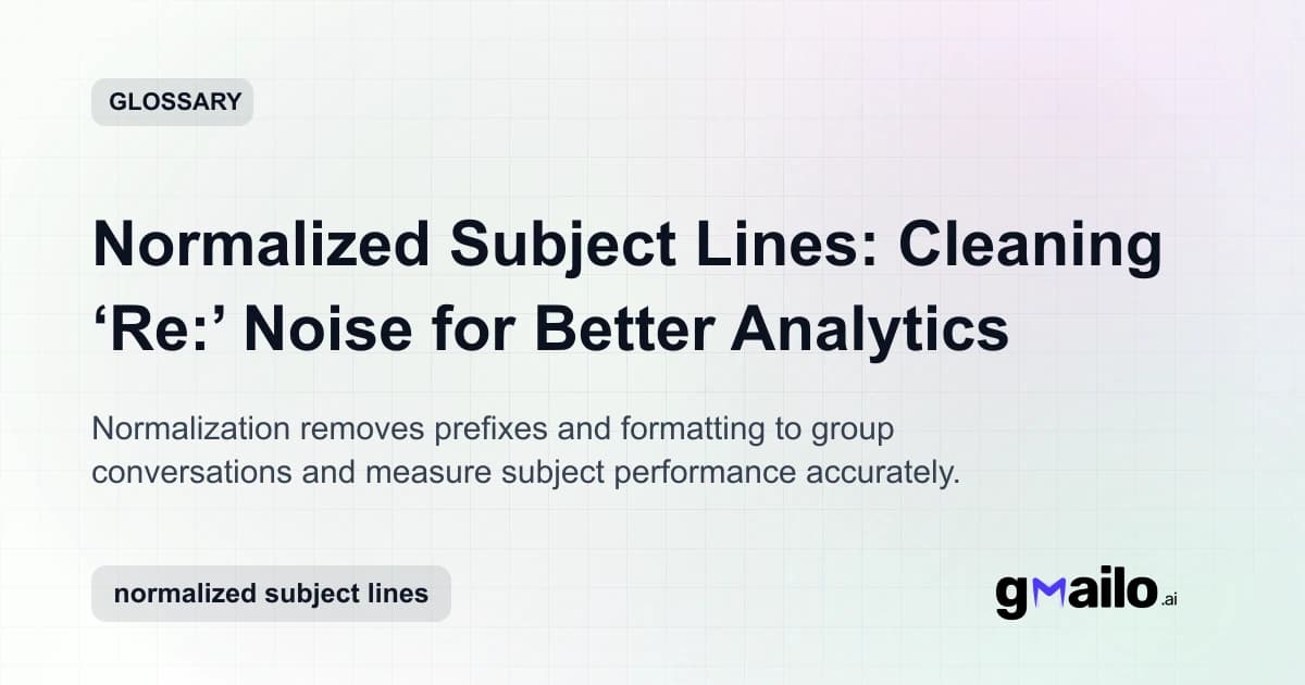 Normalized Subject Lines: Cleaning ‘Re:’ Noise for Better Analytics glossary thumbnail