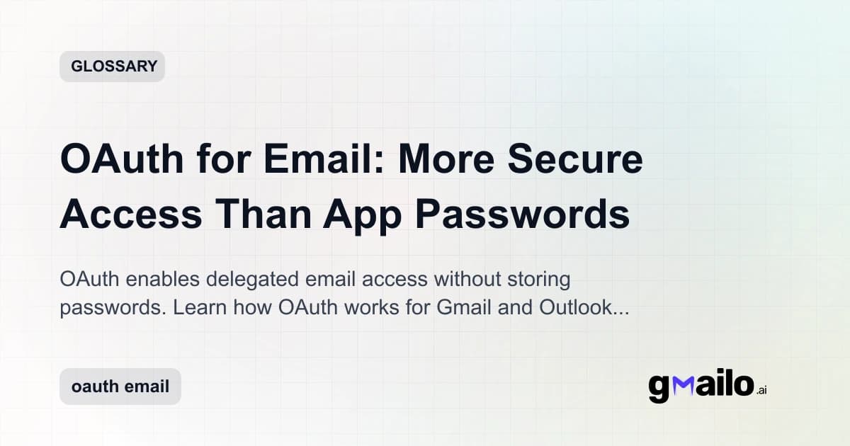 OAuth for Email: More Secure Access Than App Passwords glossary thumbnail