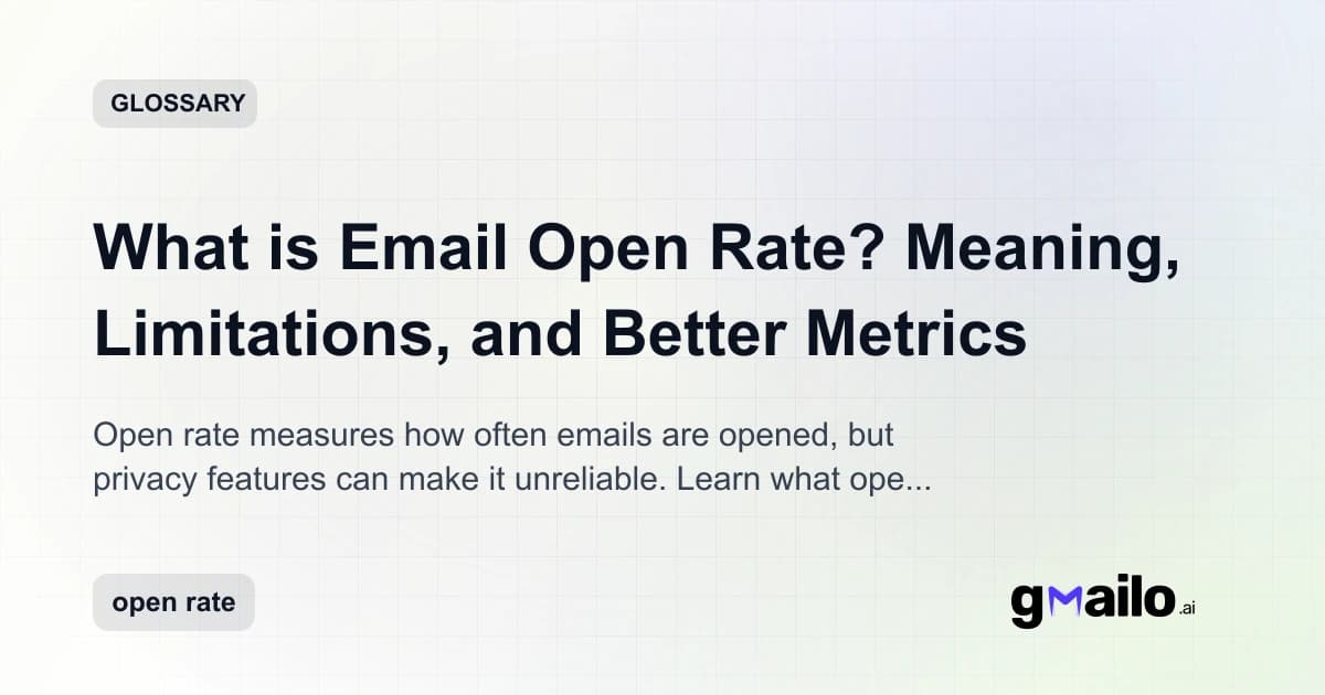 What is Email Open Rate? Meaning, Limitations, and Better Metrics glossary thumbnail