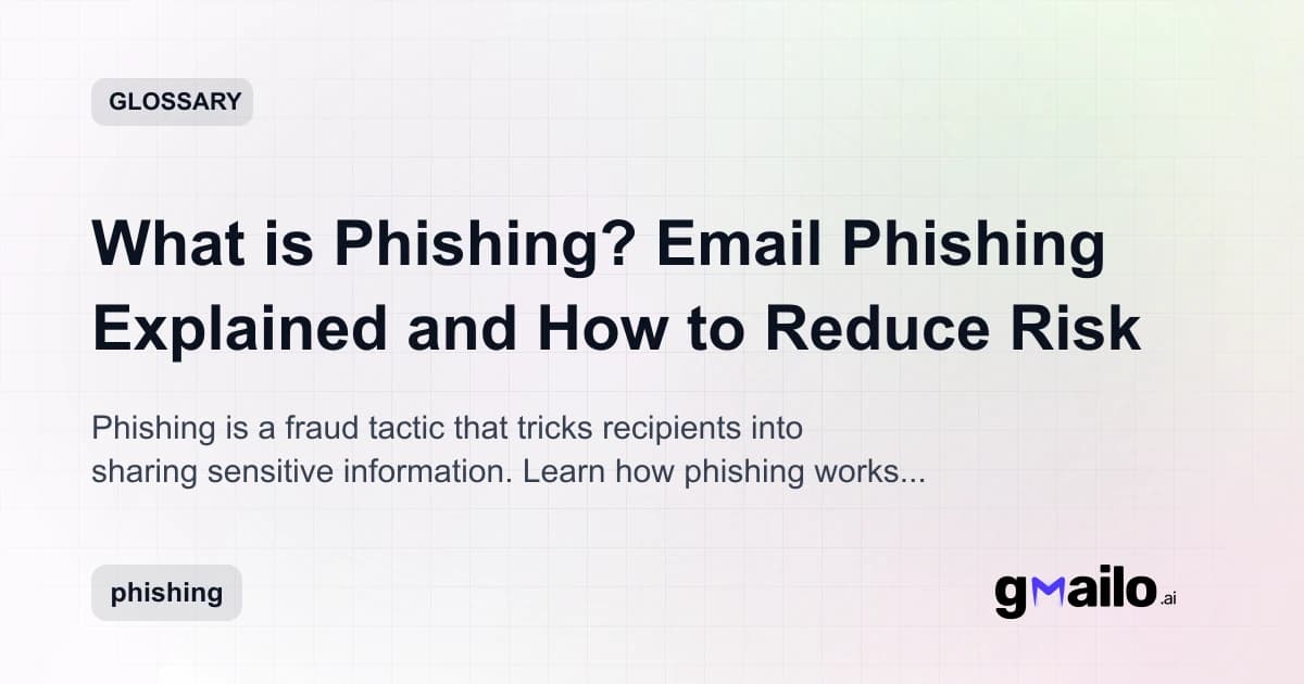 What is Phishing? Email Phishing Explained and How to Reduce Risk glossary thumbnail
