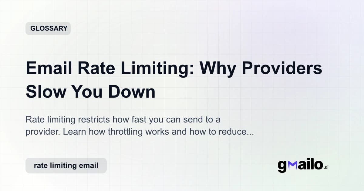 Email Rate Limiting: Why Providers Slow You Down glossary thumbnail