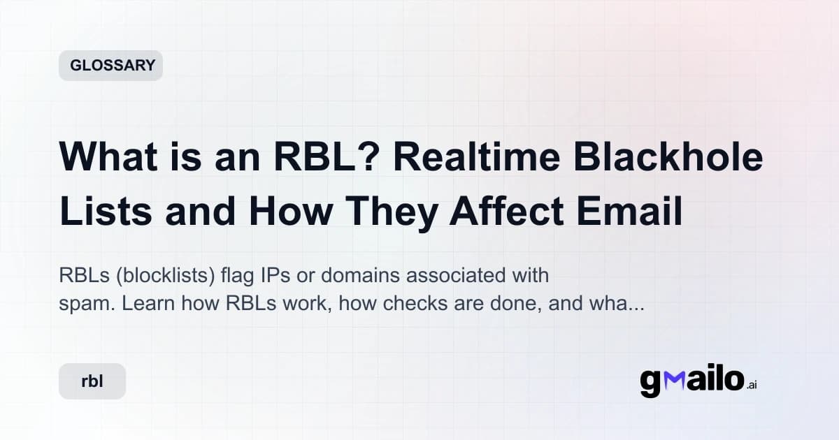 What is an RBL? Realtime Blackhole Lists and How They Affect Email glossary thumbnail