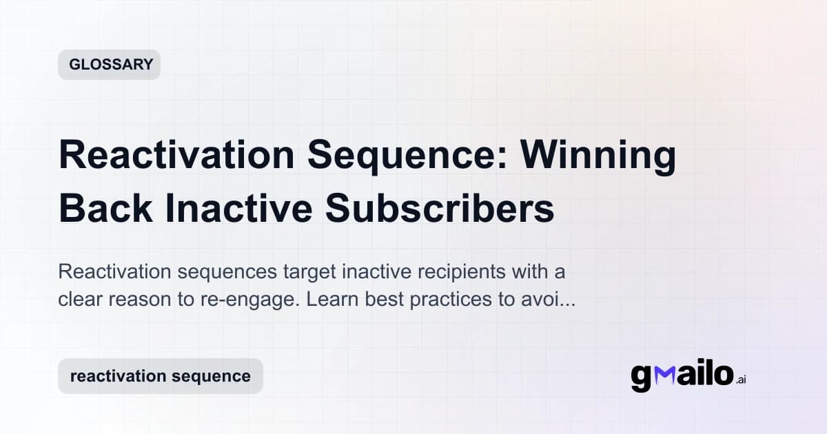 Reactivation Sequence: Winning Back Inactive Subscribers glossary thumbnail