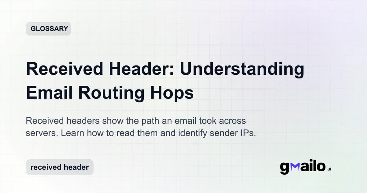 Received Header: Understanding Email Routing Hops glossary thumbnail