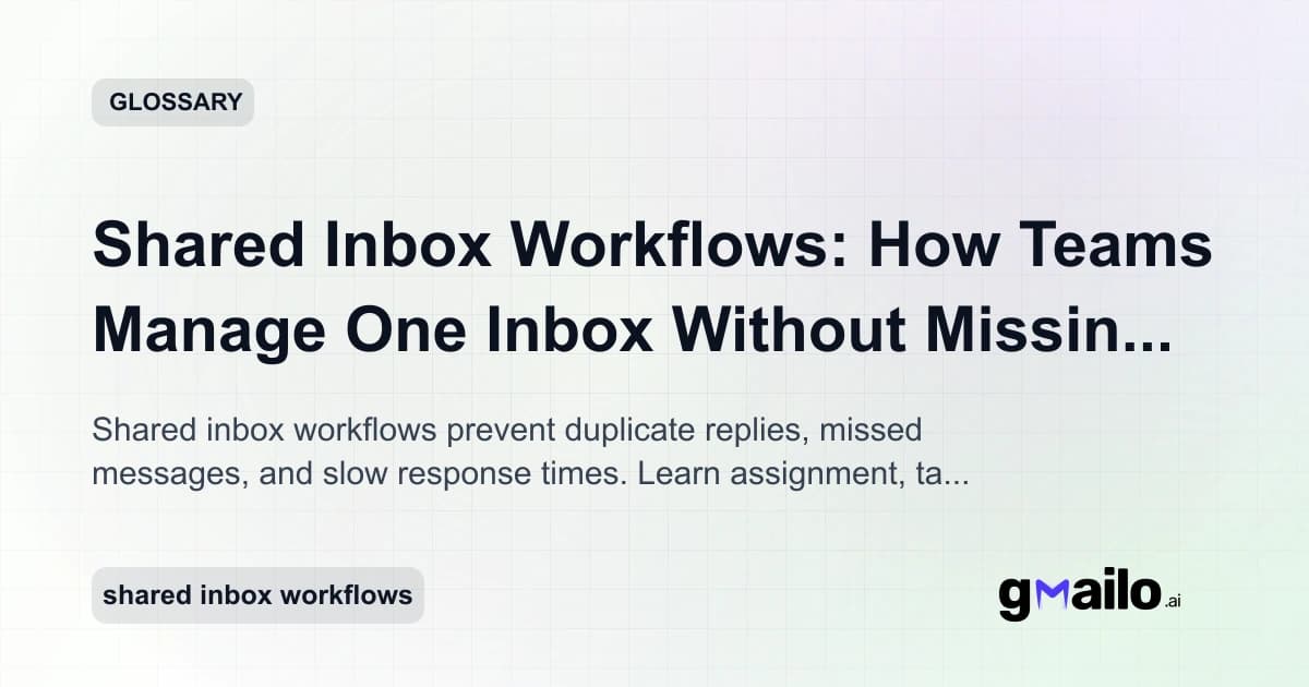 Shared Inbox Workflows: How Teams Manage One Inbox Without Missing Emails glossary thumbnail