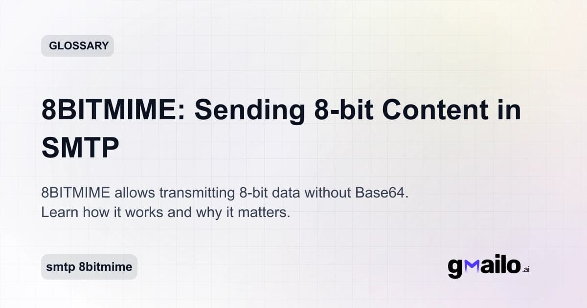 8BITMIME: Sending 8-bit Content in SMTP glossary thumbnail