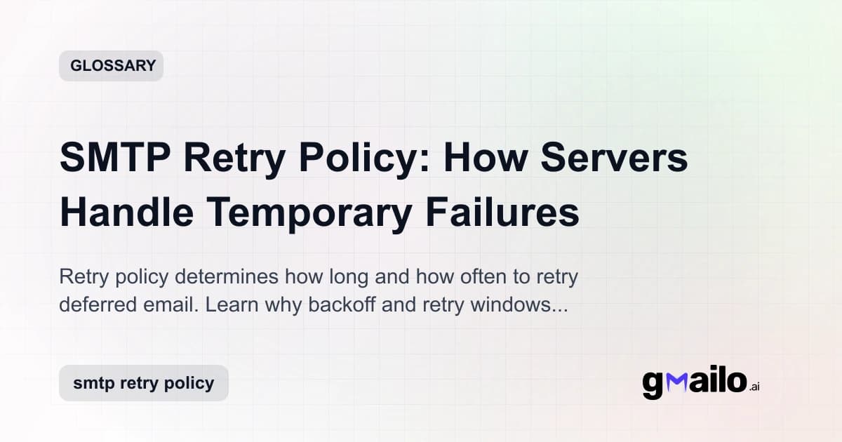 SMTP Retry Policy: How Servers Handle Temporary Failures glossary thumbnail