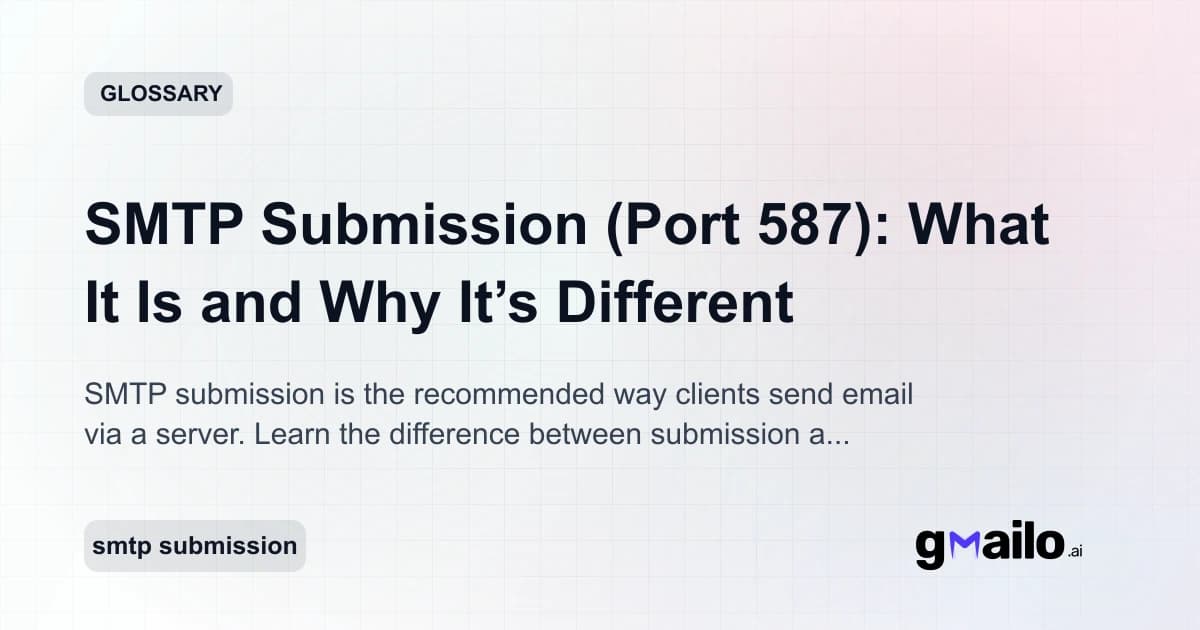 SMTP Submission (Port 587): What It Is and Why It’s Different glossary thumbnail