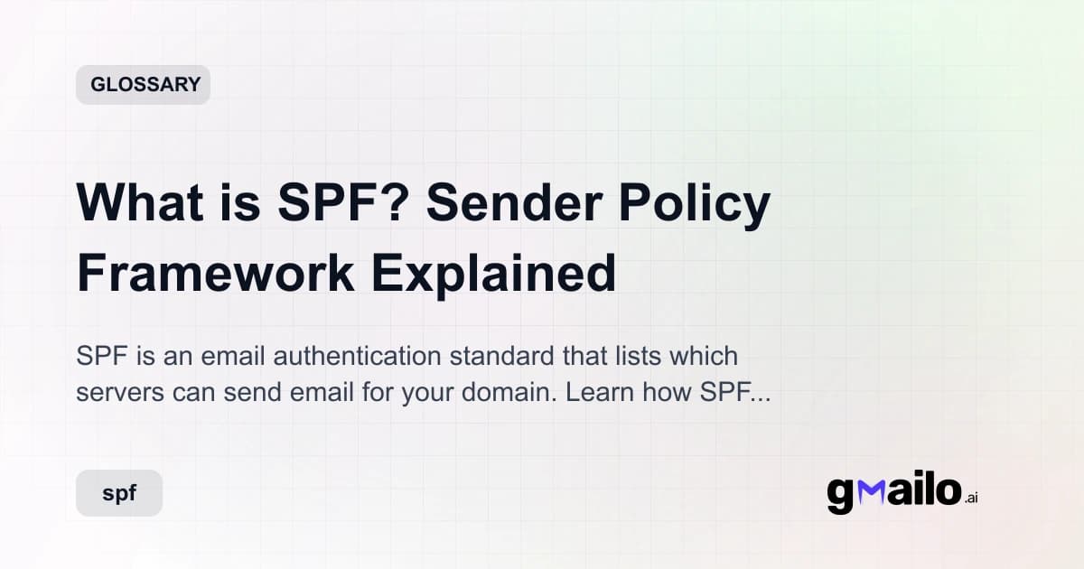 What is SPF? Sender Policy Framework Explained glossary thumbnail
