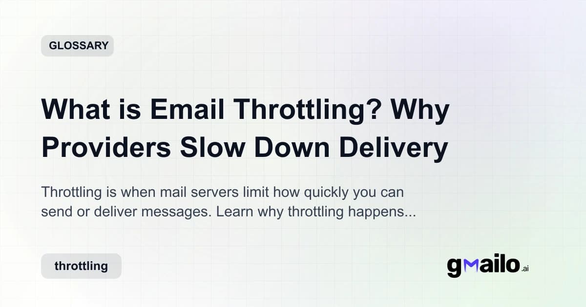 What is Email Throttling? Why Providers Slow Down Delivery glossary thumbnail