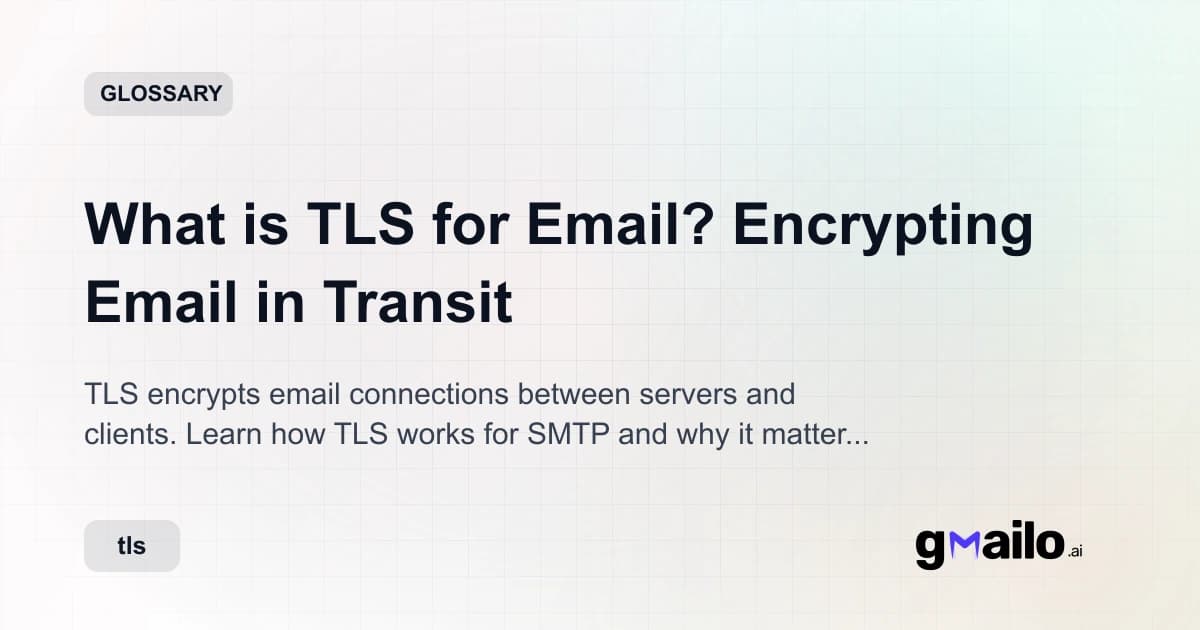 What is TLS for Email? Encrypting Email in Transit glossary thumbnail