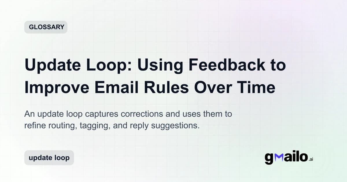 Update Loop: Using Feedback to Improve Email Rules Over Time glossary thumbnail