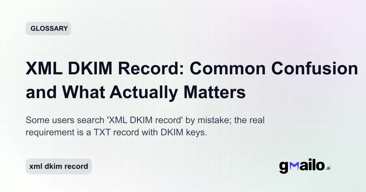 XML DKIM Record: Common Confusion and What Actually Matters glossary thumbnail