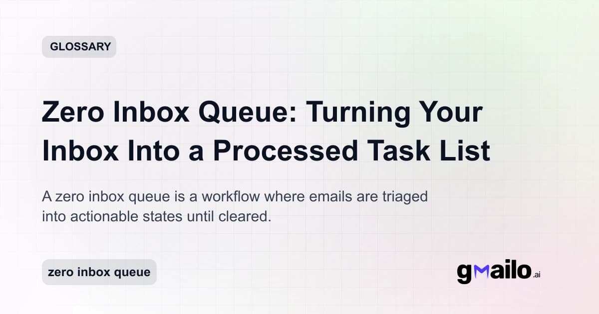 Zero Inbox Queue: Turning Your Inbox Into a Processed Task List glossary thumbnail