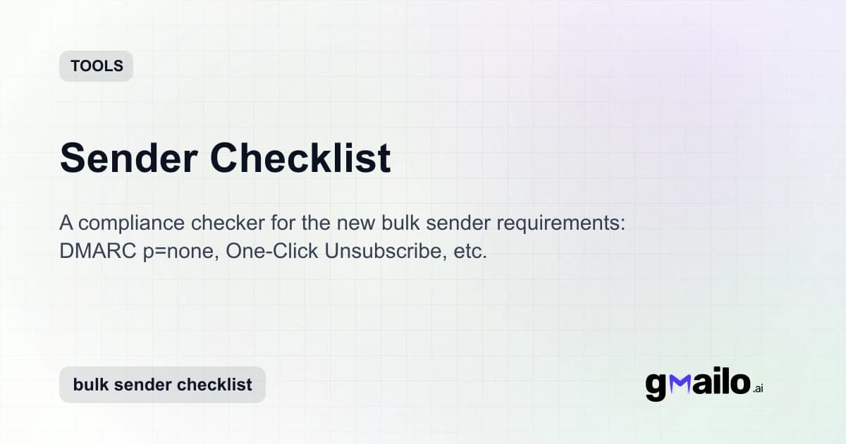 Sender Checklist thumbnail