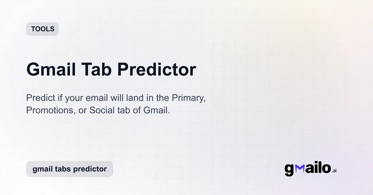 Gmail Tab Predictor thumbnail