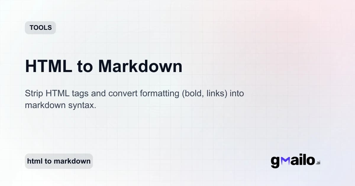 HTML to Markdown thumbnail
