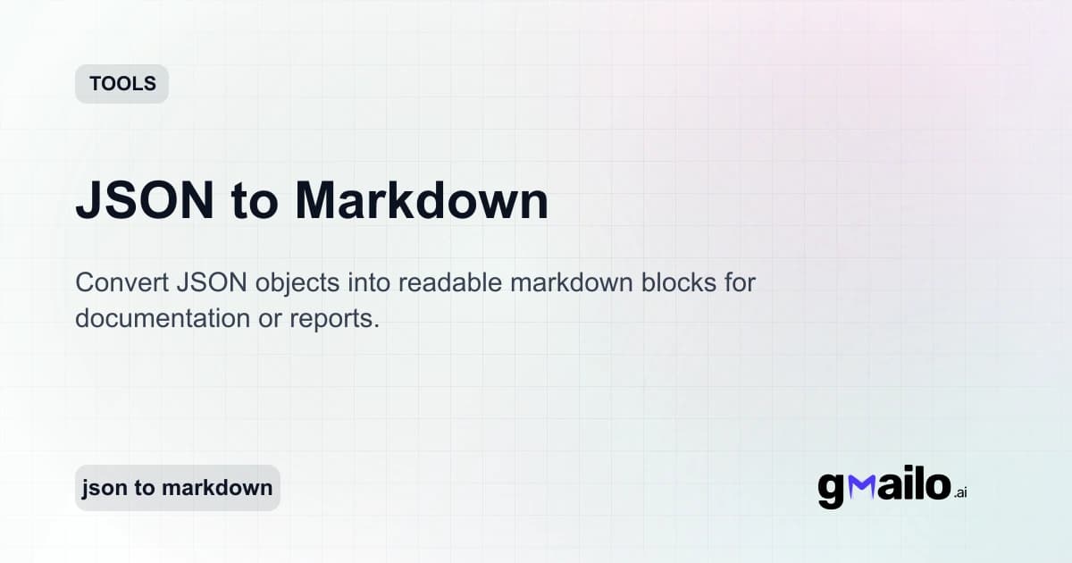 JSON to Markdown thumbnail