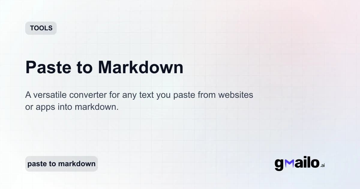 Paste to Markdown thumbnail