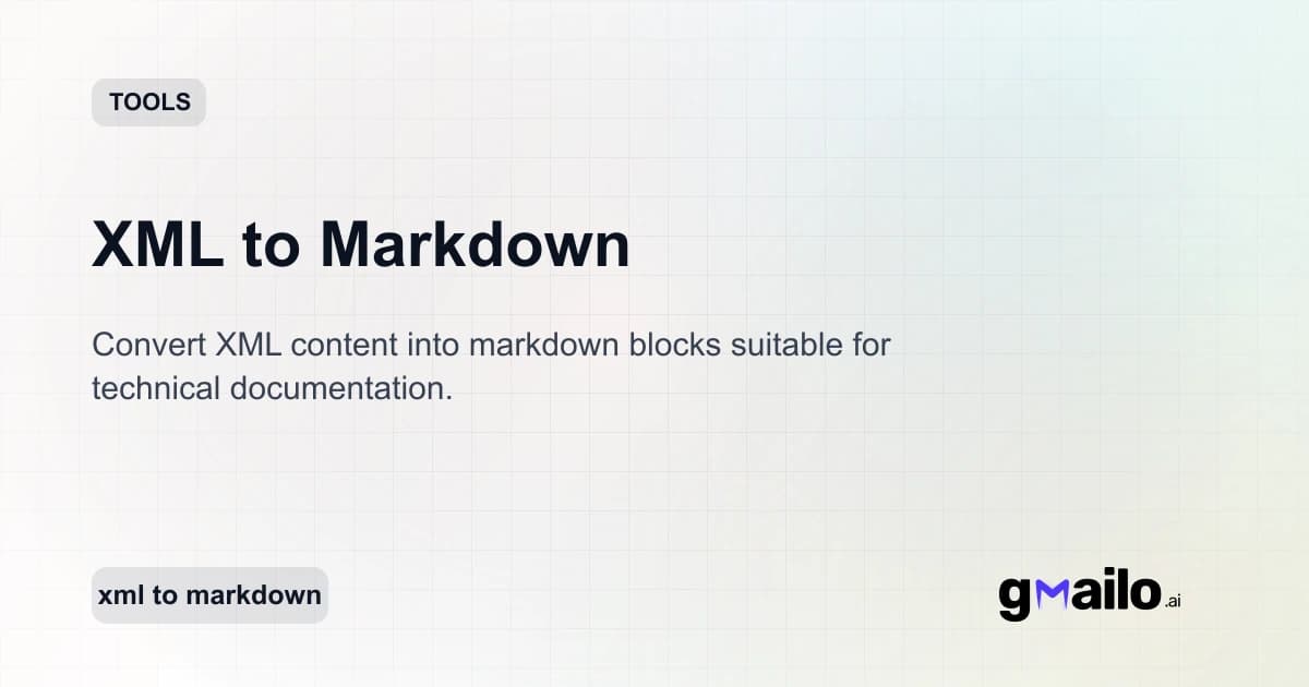 XML to Markdown thumbnail